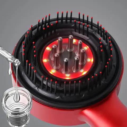 Red light therapy massage brush